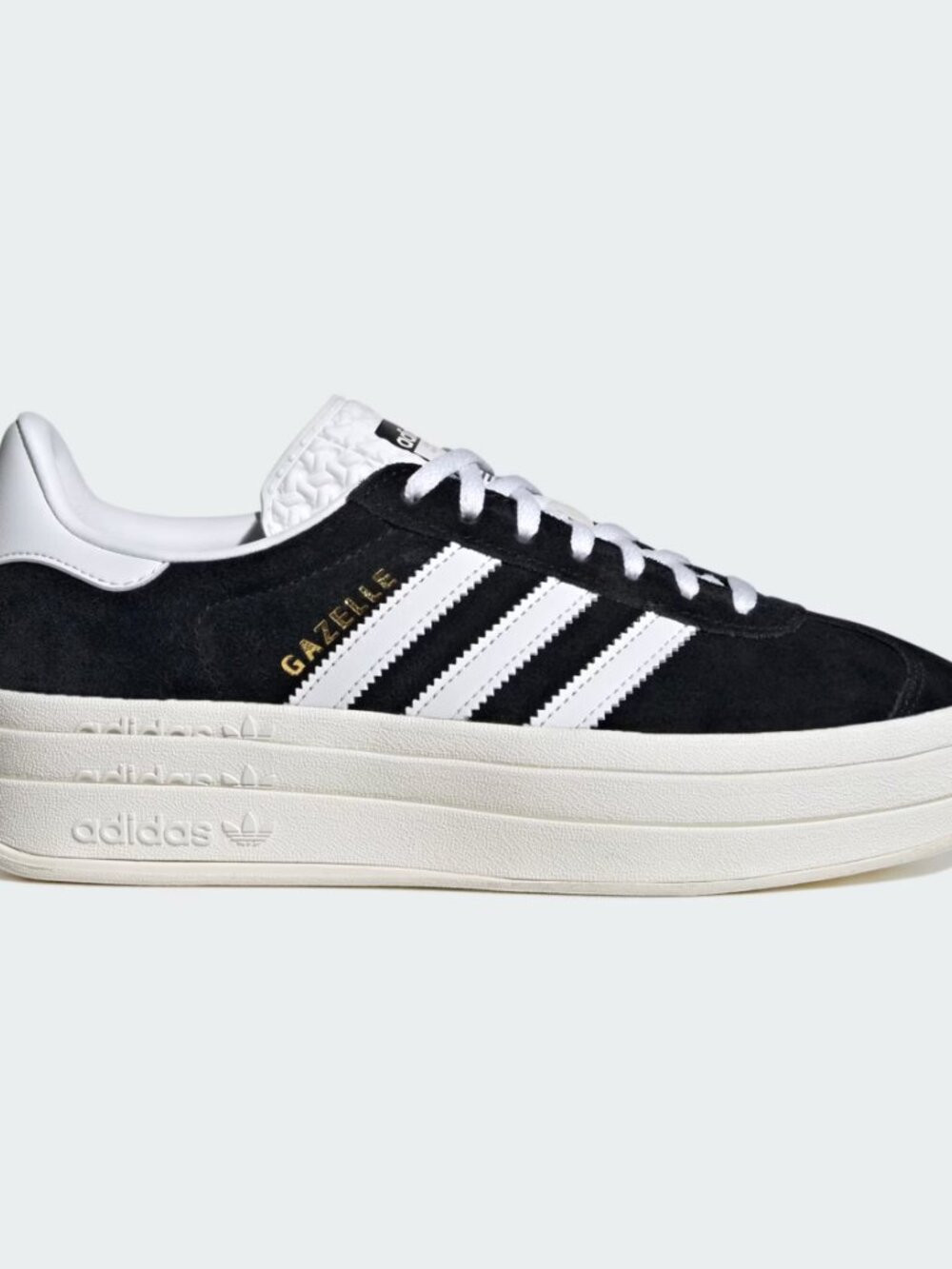 adidas Black and White Gazelle Bold Suede Sneakers